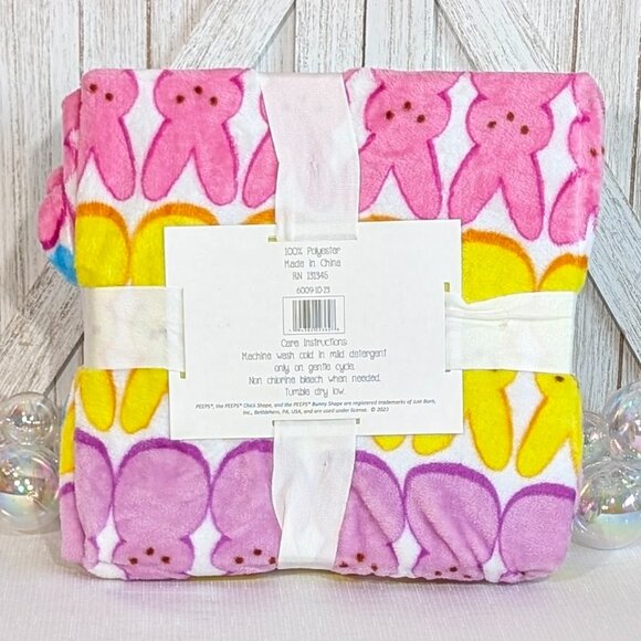 ๐ Peeps Bunnies Easter Plush Throw Bunny Blanket 50x 60" - NWT - Picture 2 of 4